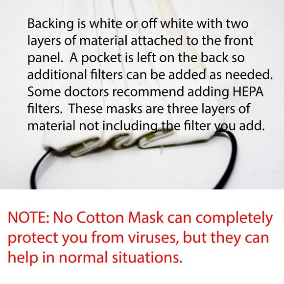 Face Mask- Three Fabric Layers - Pocket 4 Filters - Picture 7 of 7